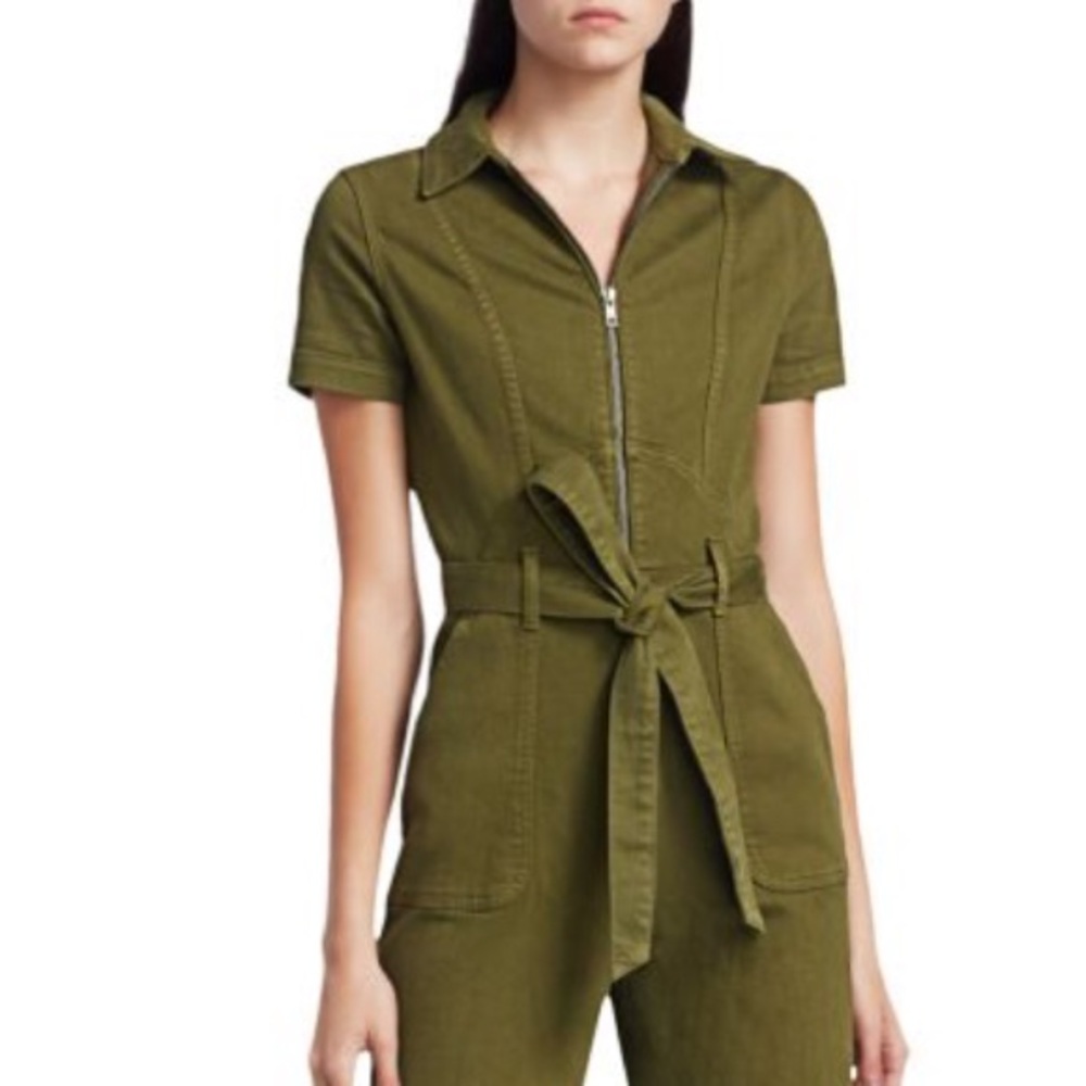 Alice + Olivia Green Denim Jumpsuit Size XS